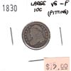 Image 1 : 1830 Large 10c USA Dime VG-F (VG-10) pitting