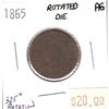 Image 1 : 1865 USA 2 Cents About Good with Die Rotation 325 Degrees