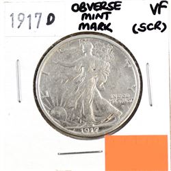 1917D USA 50-cents Obverse Mint Mark VF (small scratch)