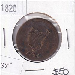 LC-60E2 1820 Bust & Harp Bank Token Extra Fine