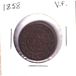 1858 Canada 1-cent Very Fine.
