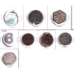 Estate Lot of Miscellaneous Tokens of Different Shapes and Sizes. 8pcs