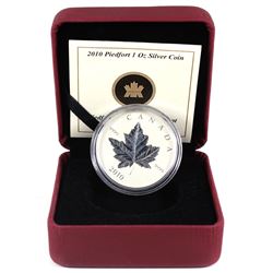 2010 Canada $5 Piedfort Fine Silver Maple Leaf (coin has light toning spots & outer sleeve is missin