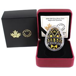 2019 Canada $20 Vegreville Pysanka Fine Silver Coin (capsule has a few light scratches). TAX Exempt