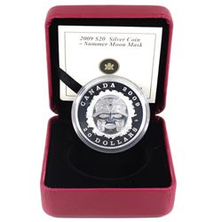 2009 Canada $20 Summer Moon Mask Fine Silver Coin (capsule lightly scratched & missing outer sleeve)