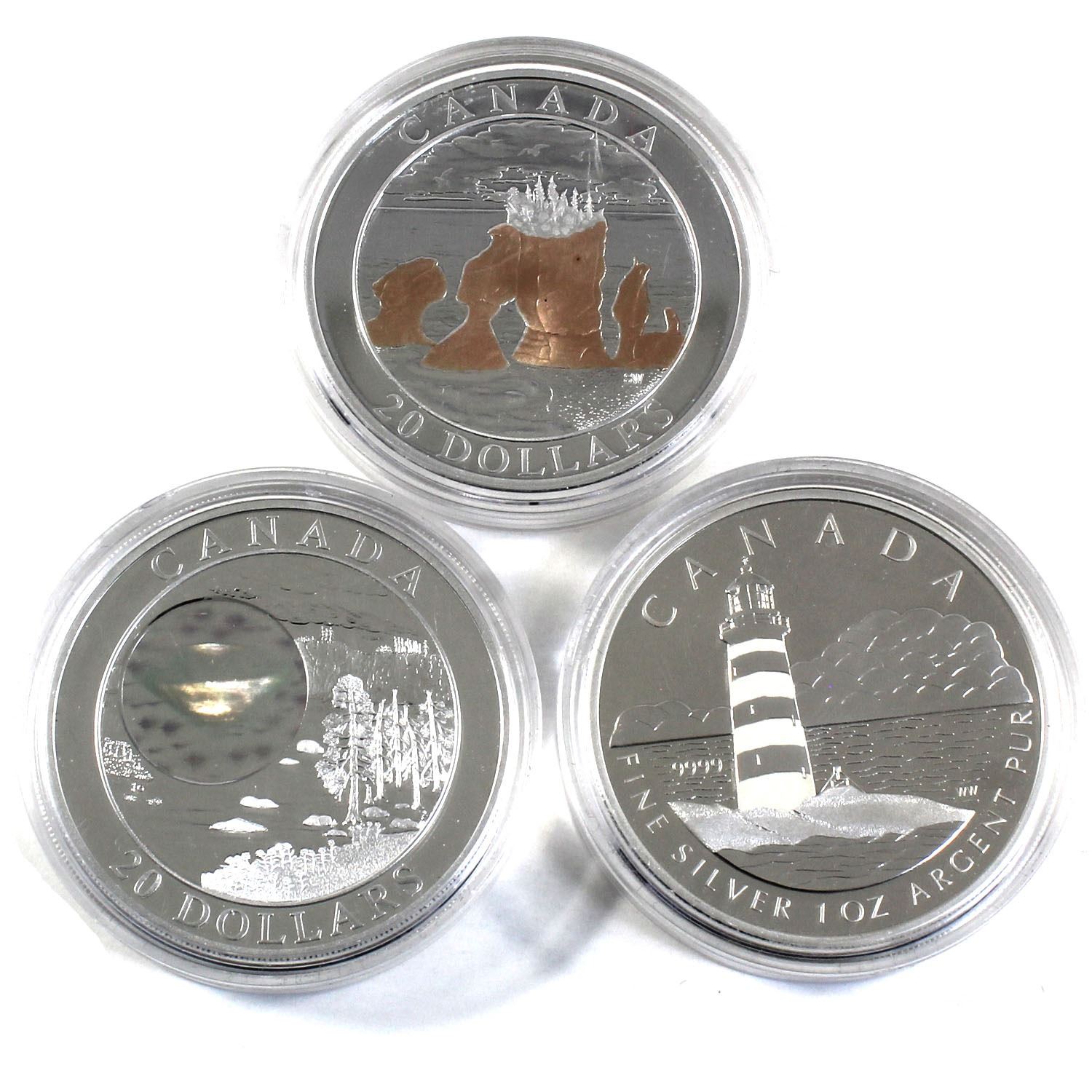 2004 & 2005 Canada $20 Fine Silver Coins in Capsules - 2004 Natural ...