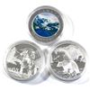 Image 1 : 2003 & 2x 2006 Canada $20 Fine Silver Coins in Capsules - 2003 Canadian Rockies, 2006 National Parks