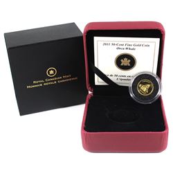 2011 Canada 50-cent Orca Whale 1/25oz Fine Gold Coin (TAX Exempt).