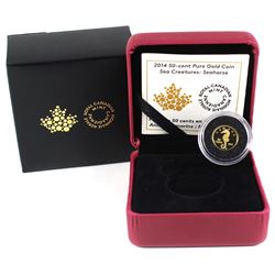 2014 Canada 50-cent Sea Creatures - Seahorse 1/25oz Fine Gold Coin (TAX Exempt).
