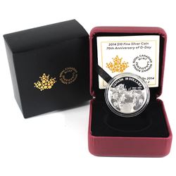 2014 Canada $10 70th Anniversary of D-Day Fine Silver Coin (TAX Exempt).