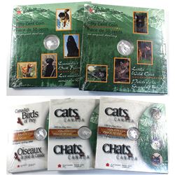 Group Lot of 1996-2000 Canada Wildlife 50-cent Sterling Silver Coins Still in Sealed Plastic - 1996 