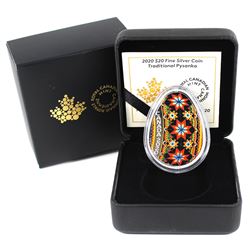 2020 Canada $20 Traditional Pysanka Fine Silver Coin (TAX Exempt).