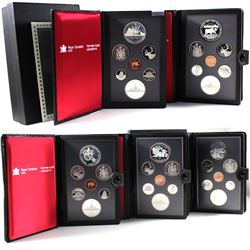 1980, 1981, 1983, 1985 & 1987 Canada 7-coin Proof Double Dollars Sets (Silver Dollars are toned). 5p