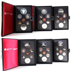 1982-1987 Canada 7-coin Proof Double Dollar Sets (some coins may be toned & plastic may be lightly s
