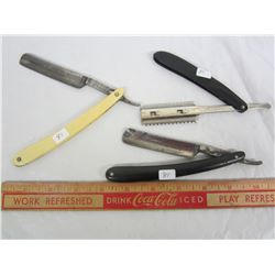 THREE STRAIGHT RAZORS