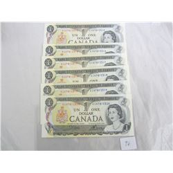 SIX $1 BILLS IN SEQUENCE (1973)