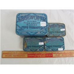 FOUR EDGEWORTH TOBACCO TINS