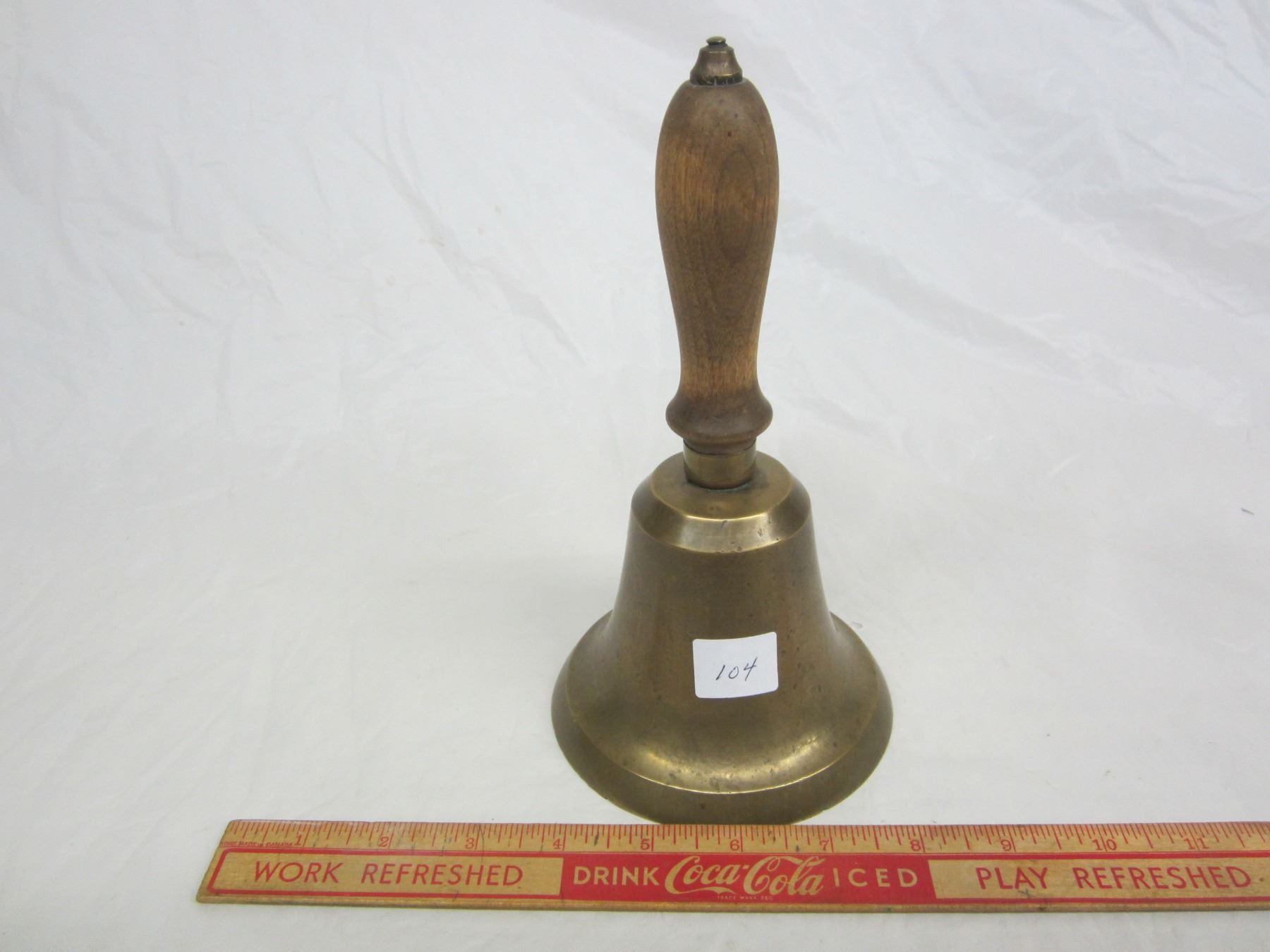 ANTIQUE BRASS SCHOOL HAND BELL