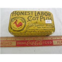 ANTIQUE HONEST LABOUR TOBACCO TIN