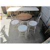 Image 3 : ANTIQUE STEEL ICE CREAM PARLOR SET 4 CHAIRS AND TABLE