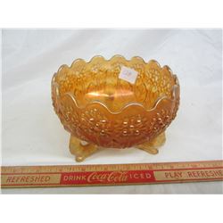 ANTIQUE CARNIVAL GLASS ROSE BOWL - NO DAMAGE