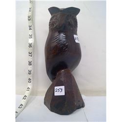 Stunning Ironwood Carved Owl Height 10" Superb Skill