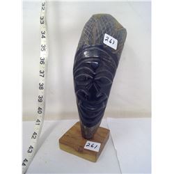 1960, Venezuela, Carved Horn Grinning Face - Height - 11"