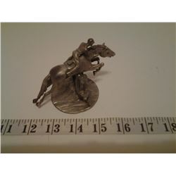 Pewter Jockey on Horse
