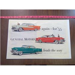 GENERAL MOTORS '55 AD POSTER