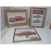 Image 1 : 3- FRAMED CAR ADS (PRESIDENT V8 + 1955 STUDEBAKER + 1966 CHEVORLET)