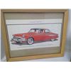 Image 2 : 3- FRAMED CAR ADS (PRESIDENT V8 + 1955 STUDEBAKER + 1966 CHEVORLET)
