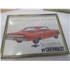 Image 4 : 3- FRAMED CAR ADS (PRESIDENT V8 + 1955 STUDEBAKER + 1966 CHEVORLET)