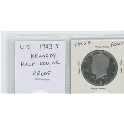 U.S. 1983S KENNEDY HALF DOLLAR. PROOF WITH ULTRA HEAVY CAMEO.