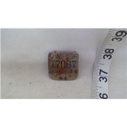 1956-57 CHAUFFERS BADGE