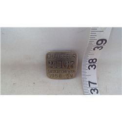 1958-59 CHAUFFERS BADGE