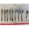 Image 1 : 6- Vintage Forks, 3- Vintage Spoons (all silver plated)