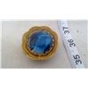 Image 1 : BLUE STONE AND GOLD STONE WOVEN METAL BROACH
