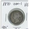 Image 1 : 1870 OBV-1 VICTORIA 25 CENTS