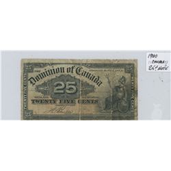 1900 25 CENT SHINPLASTER NOTE