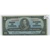Image 1 : 1937 LOW #0001950 5 DOLLAR NOTE