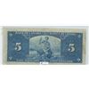 Image 2 : 1937 LOW #0001950 5 DOLLAR NOTE