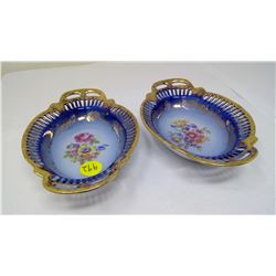 2 GERMAN NUT DISHES - REAL COBALT