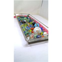 TRAY OF MARBLES