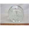 Image 1 : VINTAGE GLASS PAPERWEIGHT CLEAR WITH BUBBLES