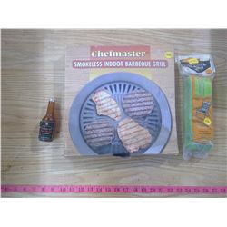 CHEFMASTER INDOOR BBQ + MINI WHISKEY BOTTLE + CHAIR WEBBING