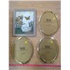 Image 1 : 3- 8"X10" BRASS PICTURE FRAMES + SWAN PAINTING