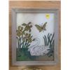 Image 3 : 3- 8"X10" BRASS PICTURE FRAMES + SWAN PAINTING