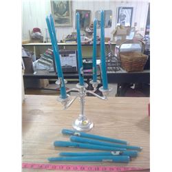 10- CANDLES + CANDLE HOLDER