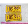 Image 1 : 2- 1967 CENTENNIAL LICENSE PLATES (FRONT & BACK)