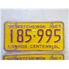 Image 2 : 2- 1967 CENTENNIAL LICENSE PLATES (FRONT & BACK)